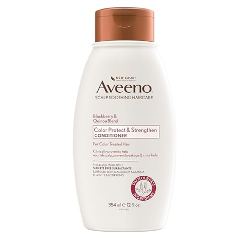 Aveeno Blackberry & Quinoa Strengthening Conditioner for Color-Treated Hair, Moisturizing,...