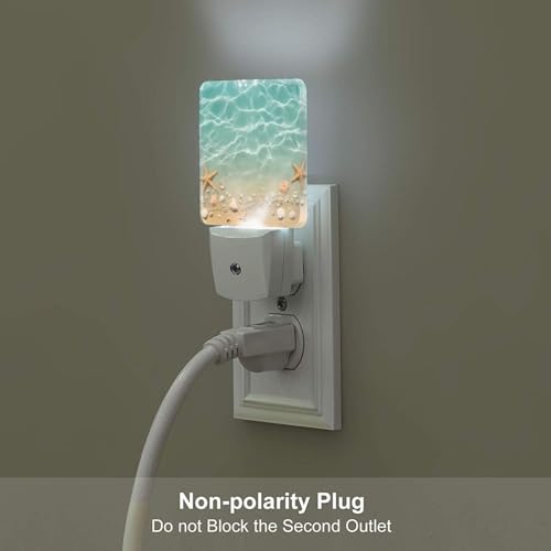 Image of Futterya Plug-in LED Night Light, Summer Sea Ocean Set of 2 Dusk-to-Dawn Auto Sensor Decor Lamp