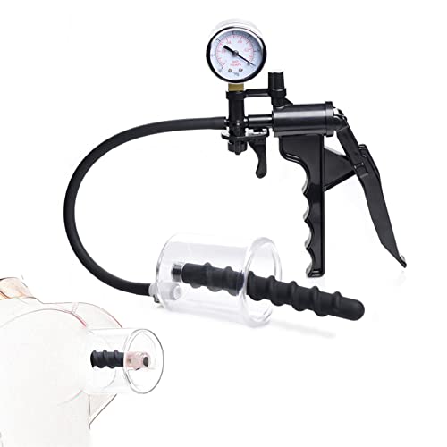 Jinqian Silikon Analplug mit Vakuum Pussy Analpumpe Anal Pumpe Butt Plug Anus Sauger Vagina Sucker Prostata Massaager G-punkt Klitoris Stimulator Analdildo SM Extrem Sexspielzeug, Schwarz, 1.0 stück