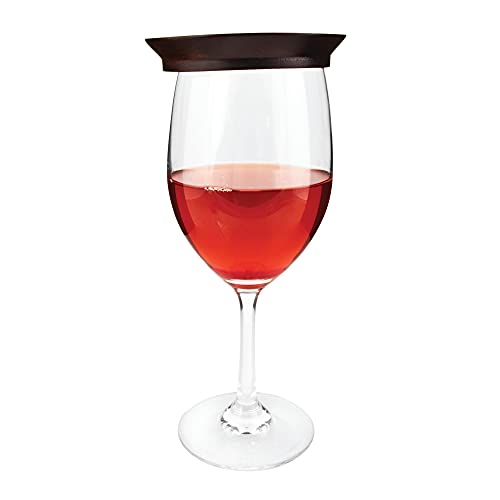 Twine Rustic Farmhouse Wine Glass Topper Appetizer Plates, Set Of 4, Mahogany #TOP3