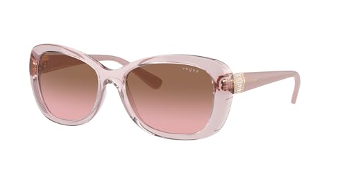 Vogue Eyewear Women's VO2943SB Butterfly Sunglasses, Transparent Pink/Pink Gradient Brown, 55 mm