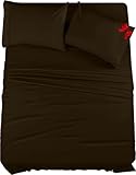 Utopia Bedding Queen Sheet Set – 4 Piece Bed Sheets for Queen Size Bed, Soft and Breathable Microfiber, Includes 1 Fitted Sheet, 1 Flat Sheet and 2 Pillowcases (Brown)