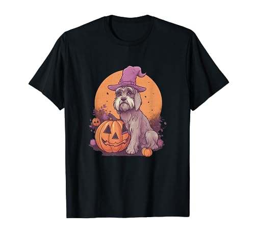 Pumpkin Miniature Schnauzer October Fall Halloween Graphic T-Shirt