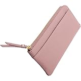 [RafiCaro] 財布 レディース L字ファスナー 長財布 レザー 本革 大容量 カードポケット×20 外ポケット 小銭入れ 薄い 薄型 軽量 ダスティピンク