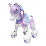 unicornio robot evolution . Sensible al tacto: tocar la nariz y la espalda tendrá diferentes reacciones. Al unicornio le encantan los rábanos, los cubitos de azúcar y las manzanas, puede hacer el sonido de comerlos.