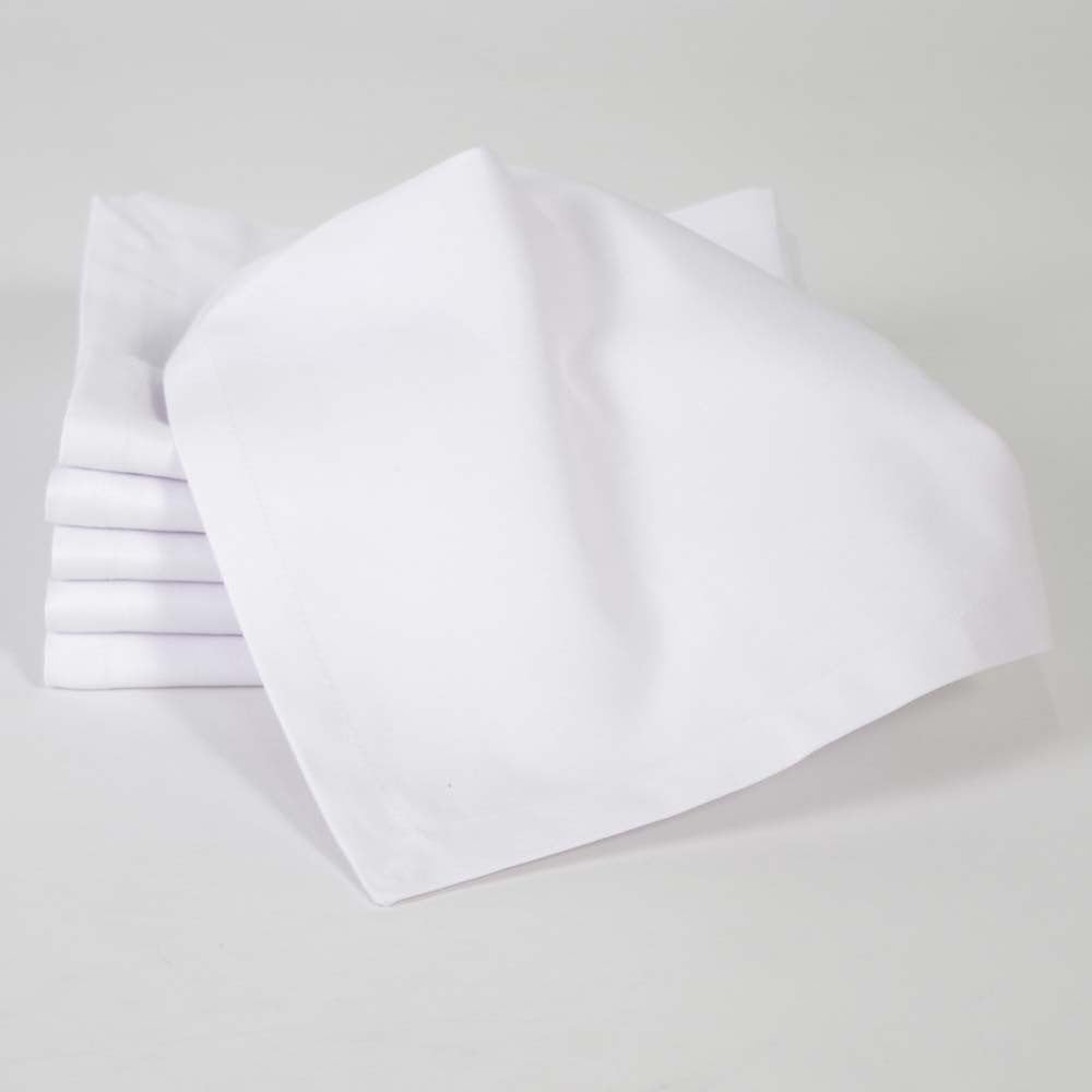10XDIEZ Pack 6 manteles satén Blanco hostelería (Blanco - 150x150cm)