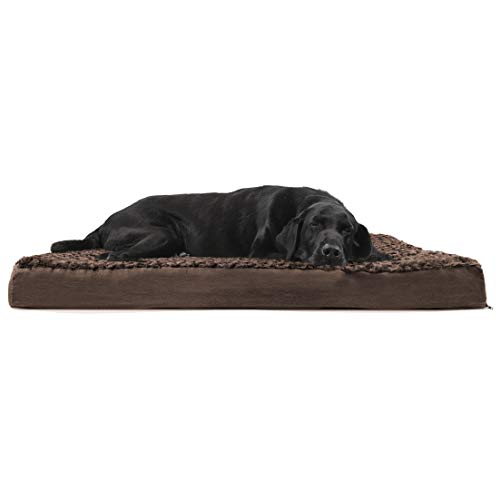 Furhaven Pet Dog Bed | Deluxe Orthopedic Mat Ultra Plush Faux Fur Traditional