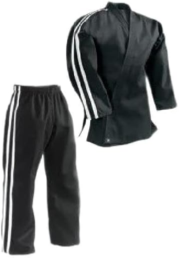 Playwell Martial Arts Striped Team Free Style Demo/Club Uniform - (Red with 2 Black Stripes Set)