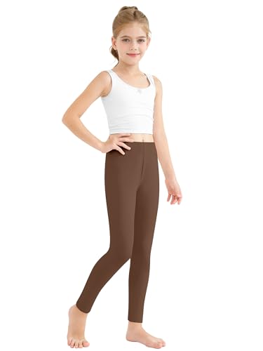 Resinta Girl's Cotton Footless Leggings Toddler Girls Stretchy Basic Leggings Pull On Tights for Everyday Wear, 4-14 Years