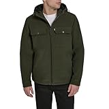 Levi's Men's Soft Shell Hooded Storm Coat (Regular & Big & Tall Sizes), Olive Waffle/Sherpa Lined, Medium