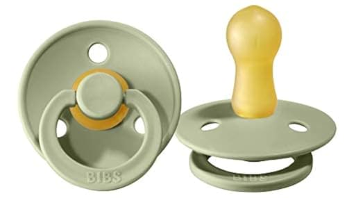 Image of BIBS Pacifiers Colour Collection | Natural Rubber Baby Pacifier | Set of 2 BPA-Free Soothers | Made in Denmark | 18+ Months (Pack of 2) | Sage