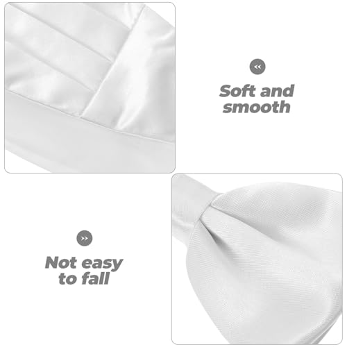 Set de fajín, moño y pañuelo para hombre blanco satinado miniatura 6