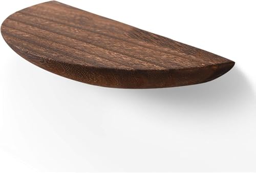 Mensole sospese semicircolari in legno massello, montaggio a parete, decorazione da parete realizzata a mano, mensole decorative in legno naturale rustico per cucina, bagno, soggiorno, camera da letto
