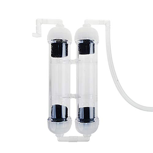 Saim Aquarium External Filter with 6W Air Pumps,Aquarium Transparent Water Filter Housing DIY Fill for Fish Tank Aquarium