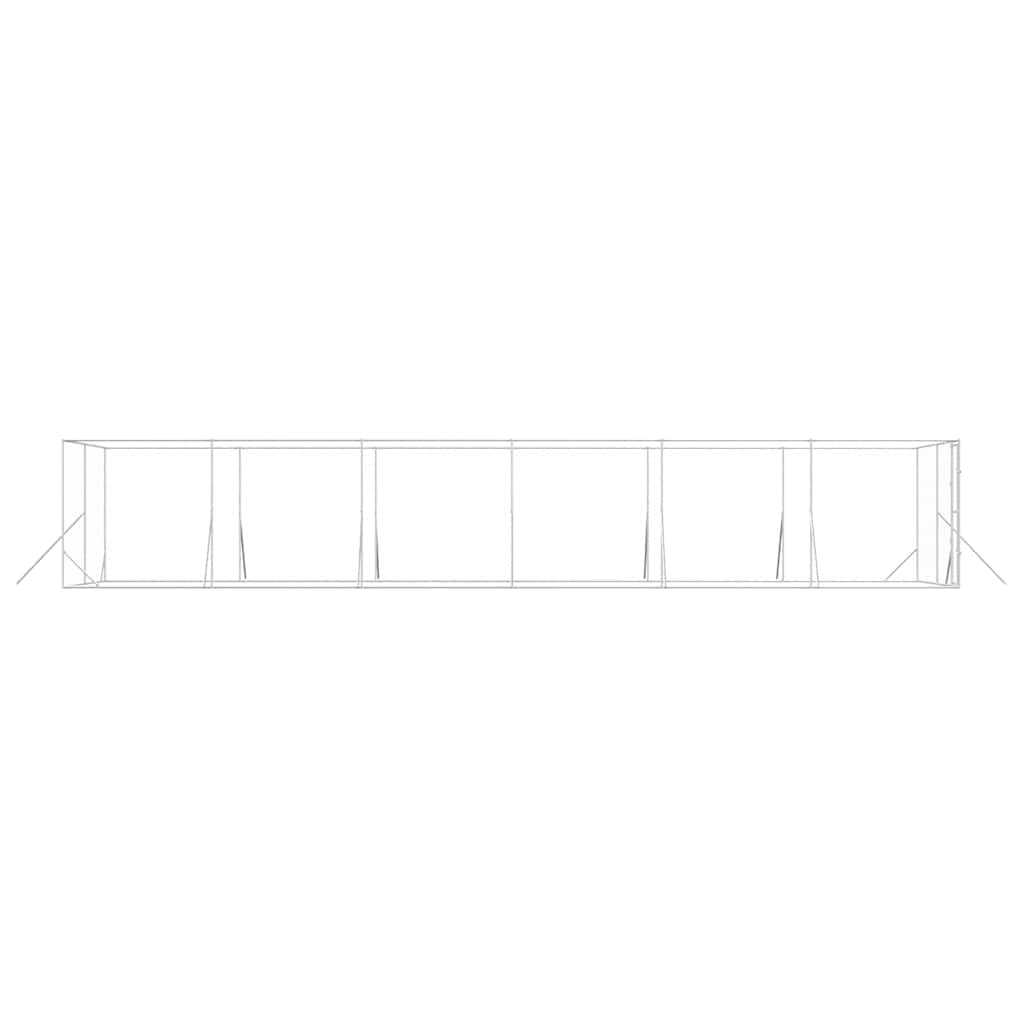 Hundezwinger für Kleintiere 4x12x2 m Silbern