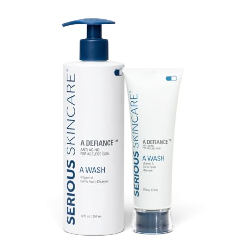 Serious Skincare A Wash Daily Facial Cleanser with Retinol 12 Oz + 4 Oz Set