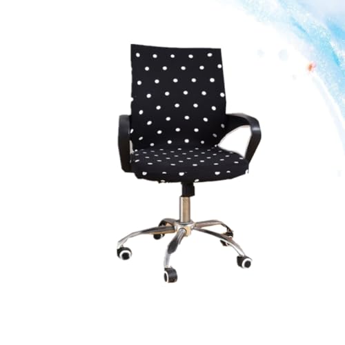 Funda para silla de oficina elástica y lavable: protector negro de spandex para textil de escritorio 8