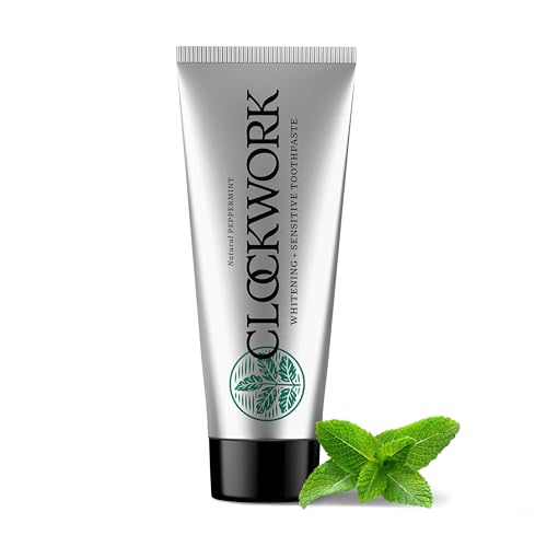 Image of Clockwork Nano-Hydroxyapatite (nHAP) Toothpaste with 10% HydroXy & 10% Xylitol - Enamel Repair, Anti Cavity & Remineralizing | Fluoride Free, SLS Free | Sensitive Teeth Whitening | Natural Premium Oral Care | Peppermint 100g