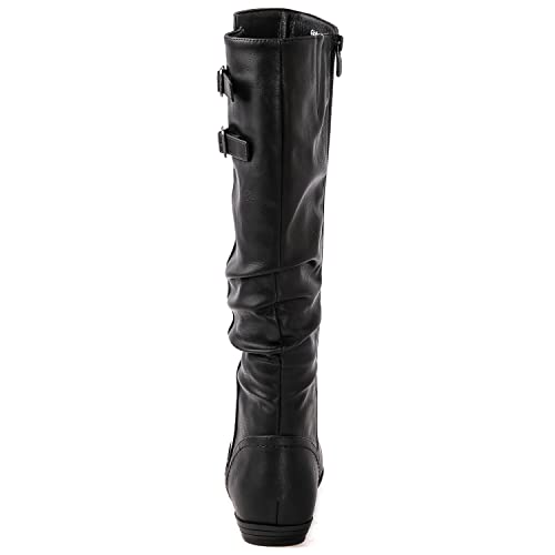 GLOBALWIN Women’s Black Flat Boots Knee High Fashion Dress Riding Boots For Women 6M - image 6