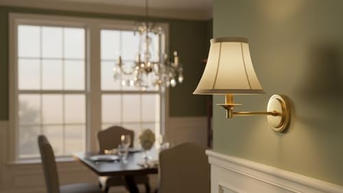 Image of Aspen Creative 30008, Bell Clip-On Chandelier Lamp Shade, Butter Creme, 3 inch Top x 6 inch Bottom x 5 inch Slant Height, Set of 1