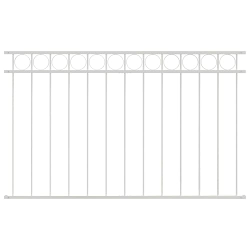 vidaXL Modernes Outdoor Stahlzaunpaneel | Weiß 1.7X0.8 m Wetterfest Langlebig Metallkonstruktion Einfacher Zusammenbau Geeignet für Gärten & Höfe Gartenbarriere Einzäunungen Sicherheitsrechteck