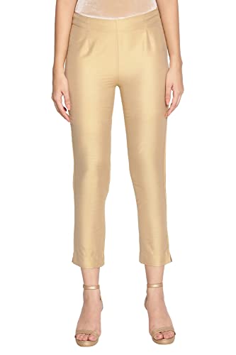Image of W for Woman W Cotton Blend Strechable Slim Pants for Women | Cotton Blend Slim Pants for Women | Trousers for Women