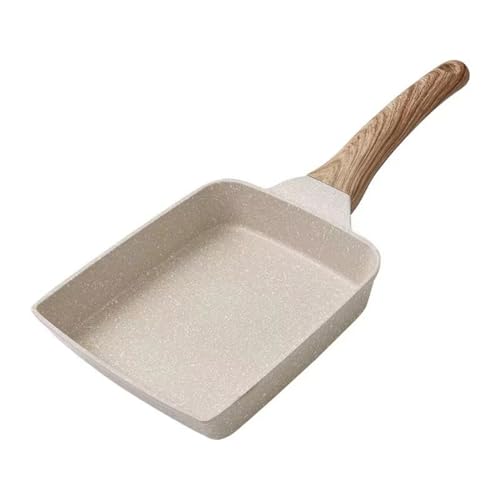 Daklpiw 卵焼き フライパン 15*18cm IH・ガス火対応 卵焼き器 スルスルすべる くっつきにくい お手入れが簡単 (15*18cm) (ベージュ)