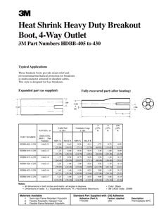 3M HDBB-430-1-250 Heavy Duty Breakout Boot - 9 in Length - 5.25 in Max Diameter - 4 Cable - 58798 [PRICE is per PART]