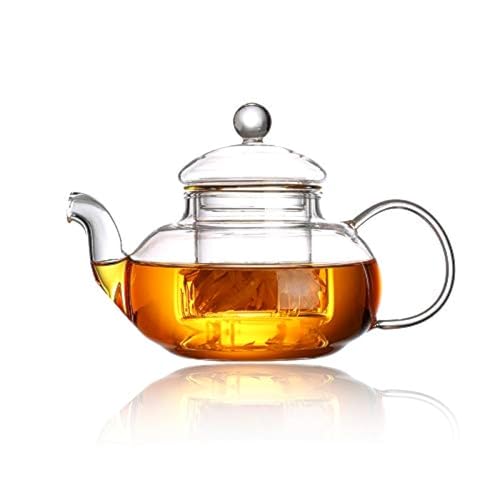800ML Borosilicate Glass Teapot, Teapot With Glass Infuser, Tea Pot Can be Used On Stovetop (800ml/27oz)