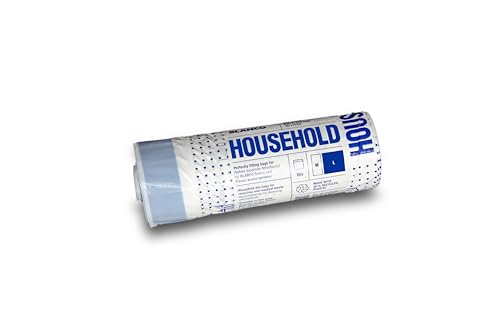 BLANCO Bolsas de basura domésticas L (30 litros), con cordón, resistentes e impermeables, bolsas de basura/bolsas de basura | fácil eliminación | 50% plástico reciclado | apto para SELECT y FLEXON