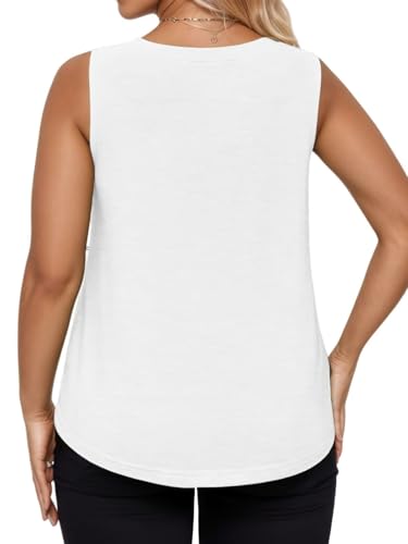 DOLNINE Plus-Size-Tank-Tops-for-Women Summer Dressy Casual Sleeveless Business Blouses Loose Fit Pleated Office Work Shirts3