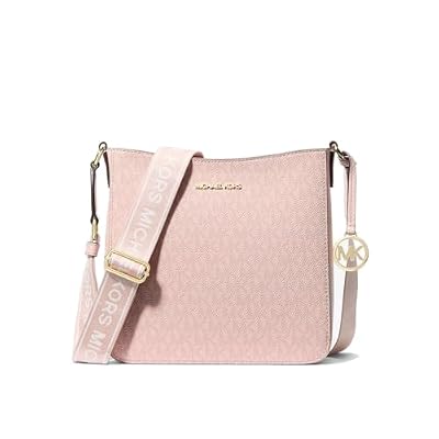 Michael Kors - Borsa a tracolla da donna, motivo jet di viaggio, con piccolo logo firmato (polvere di grano rosa)