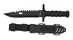 Cuchillo Negro engomado Hoja 19 cm para Caza, Pesc...: