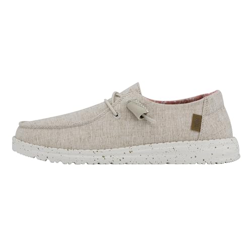 HEYDUDE Wendy Chambray Damen - Slip on Flache Schuhe - Mokassin Stil, White Nut, 39