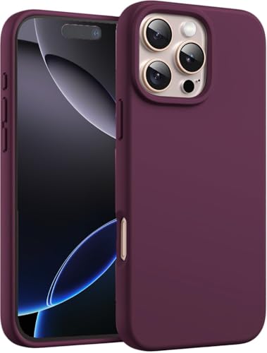 TR-PLANET Case for iPhone 16 Pro Cover Liquid Silicone Rubber Soft Back Cover Shockproof Anti-Scratch Slim Thin Phone Case for iPhone 16 Pro Maroon