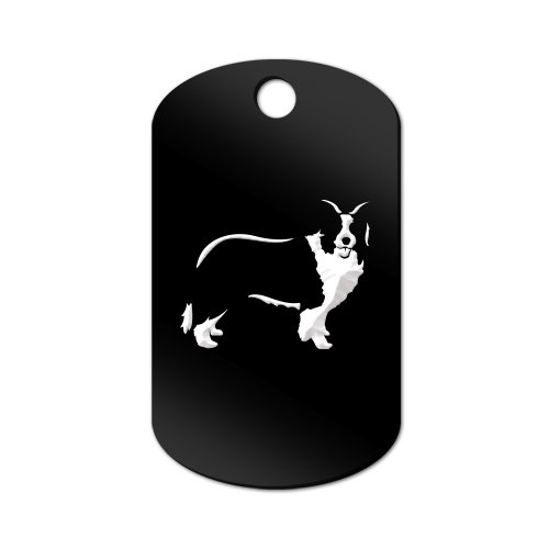 Mister Petlife Border Collie Engraved Keychain/GI Tag v2 Sheep Dog Black