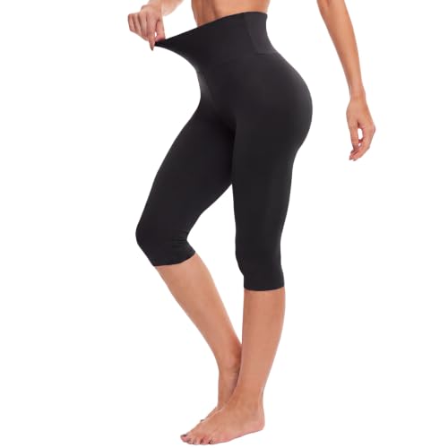 Image of Workout Biker Shorts for Women - 3 inch /5 inch /14 inch Booty Spandex Volleyball Shorts | Soft High Waisted Tummy Control Shorts, Short Capri Knee Leggings, Fitness Clothing for Yoga Gym Running Athletic