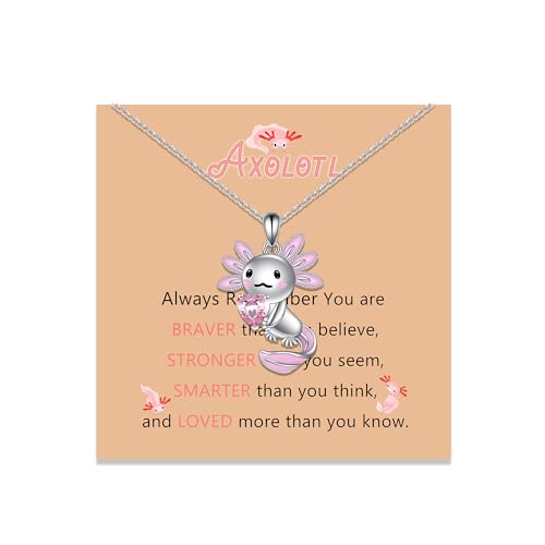 Image of Axolotl Gifts for Axolotl Lovers Birthday Gift Axolotl Necklace Bracelet Kawaii Jewelry for Who Loved Axolotl Easter Basket Stuffers
