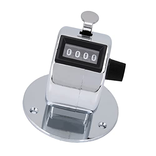 Handheld Metal 4 Digit Hand Tally Counter for Sports Games Golf, Backpacks - Silver
