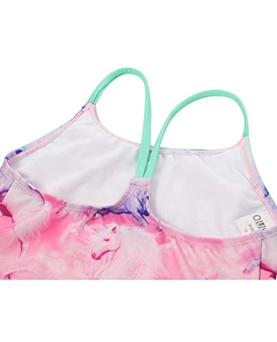 Image of DUSISHIDAN Kid's Girls Swimsuits Cute Rainbow Unicorn Two Piece Tankini Sets Bathing Suits