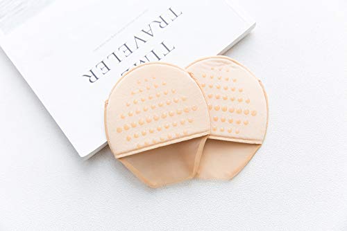 6 Pairs Women's Sheer Toe Cover with Padding Toe Topper Liner Socks Ladies High Heels Transparent Non-Skid Bottom2