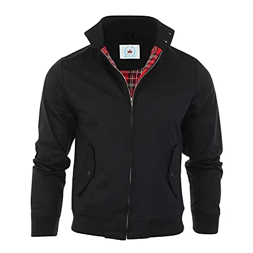 Men’s Harrington Jacket (Black, Medium)