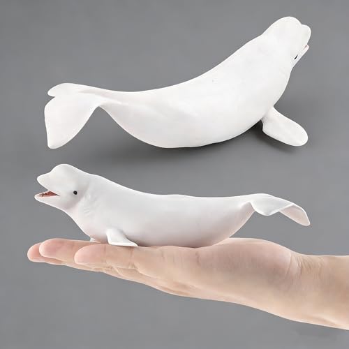 Image of SmilerSmile 7 inch Baby Beluga Figurine Plastic Sea Creature Toy for Toddlers | Solid PVC Action Figure, Simulation Sea Animals, Educational Ocean Animal Model, Non-toxic Safe Bath Toy for Kids