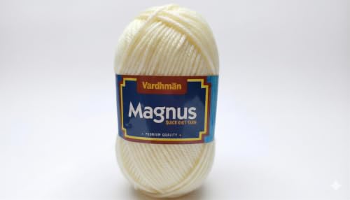 Image of Vardhman Magnus Knitting Yarn 100% Acrylic Bulky 4Ply Yarn (Pack of 1 Ball - 100g) - Knitting & Crochet Yarn for Winter Sweaters, Scarves, Blankets | Hypoallergenic, Hand Wash - Ivory