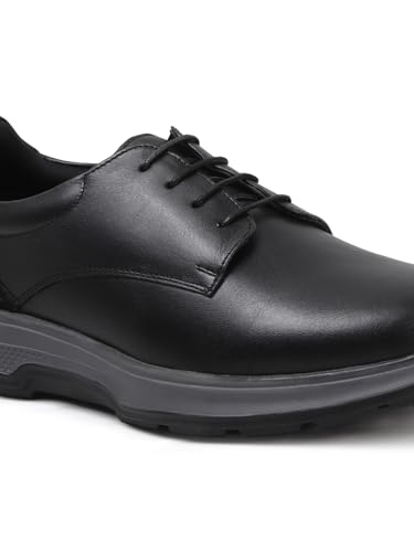 Image of Carlton London Men's Lace-Up Leather Casual Shoe with Lightweight Comfort Sole