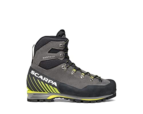 SCARPA Men's Manta Tech GTX Waterproof Gore-Tex Boots for Hiking and Mountaineering - Shark/Lime - 9
