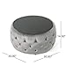 Christopher Knight Home Ivy Glam Velvet and Tempered Glass Coffee Table Ottoman, Smoke, Black