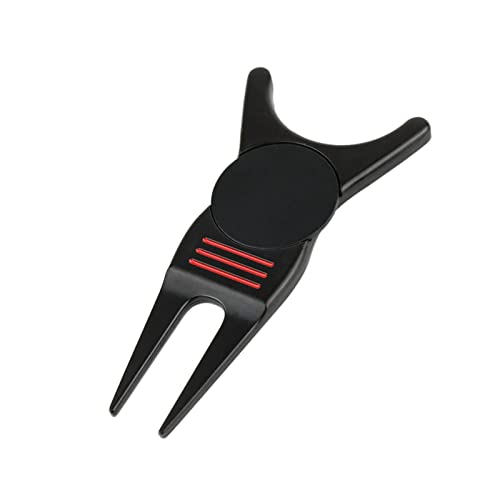 DYNWAVE Multifunctional Golf Divot Repair Tool Green Tool Accessories Portable Putting Green Fork for Putting Practice Training Golfer, Black