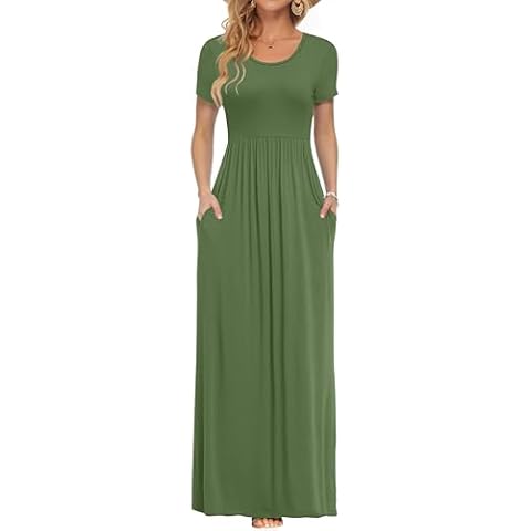 AUSELILY Casual Maxi Dress with Pockets Cover