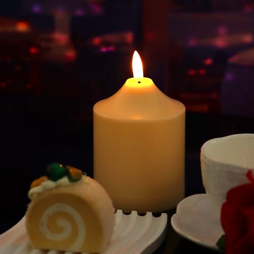 Image of QIDEA 4 inchX3 inch Battery Operated LED Candles with Remote Timer 2 Pack
